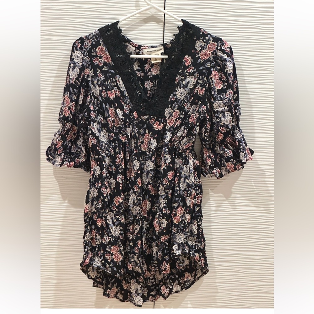 Romantic Gypsy Women's  Crochet Trim Top